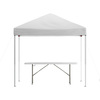 Flash Furniture White Pop Up Canopy Tent and Bi-Fold Table Set JJ-GZ88183Z-WH-GG